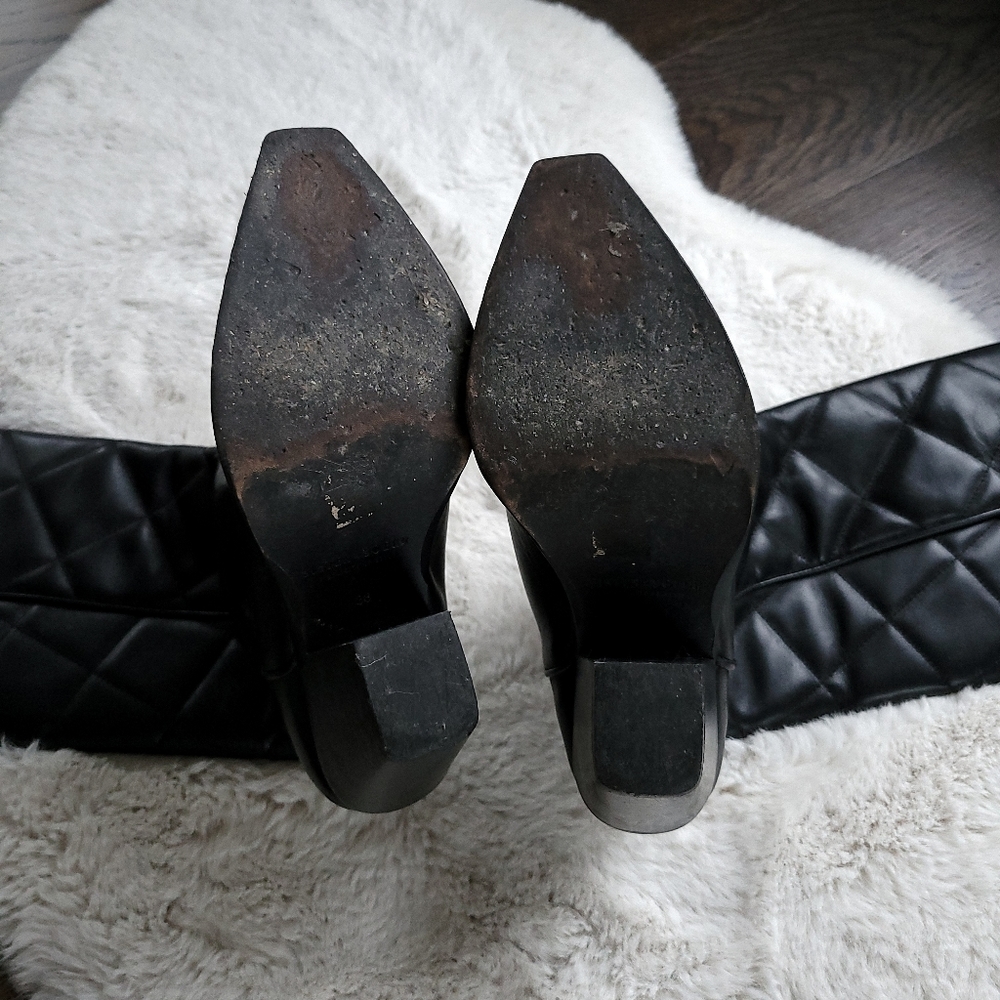 Sister X Soeur Free People Zeta Quilted Tall Leather Cowboy Boots - Picture 11 of 15